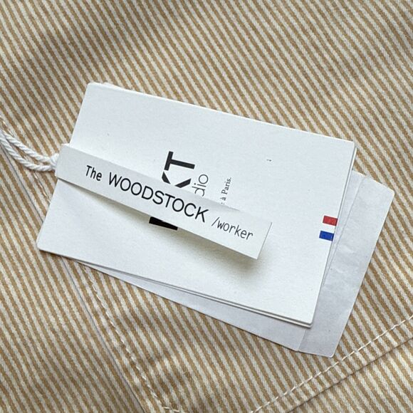 MKT Studio Pinstripe Pants Size 10 US NWT Pale Yellow White Lightweight - Picture 6 of 14